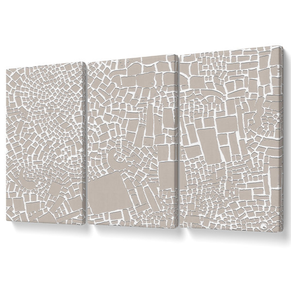 Ivy Bronx The Missing Piece Grey Canvas 3 Panel Set Wayfair.co.uk